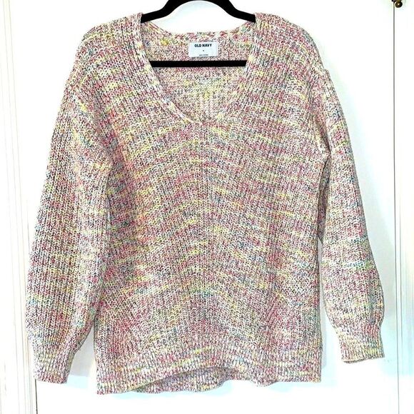 Old Navy v-neck knit details sweater pull over with long sleeves M - Picture 1 of 9